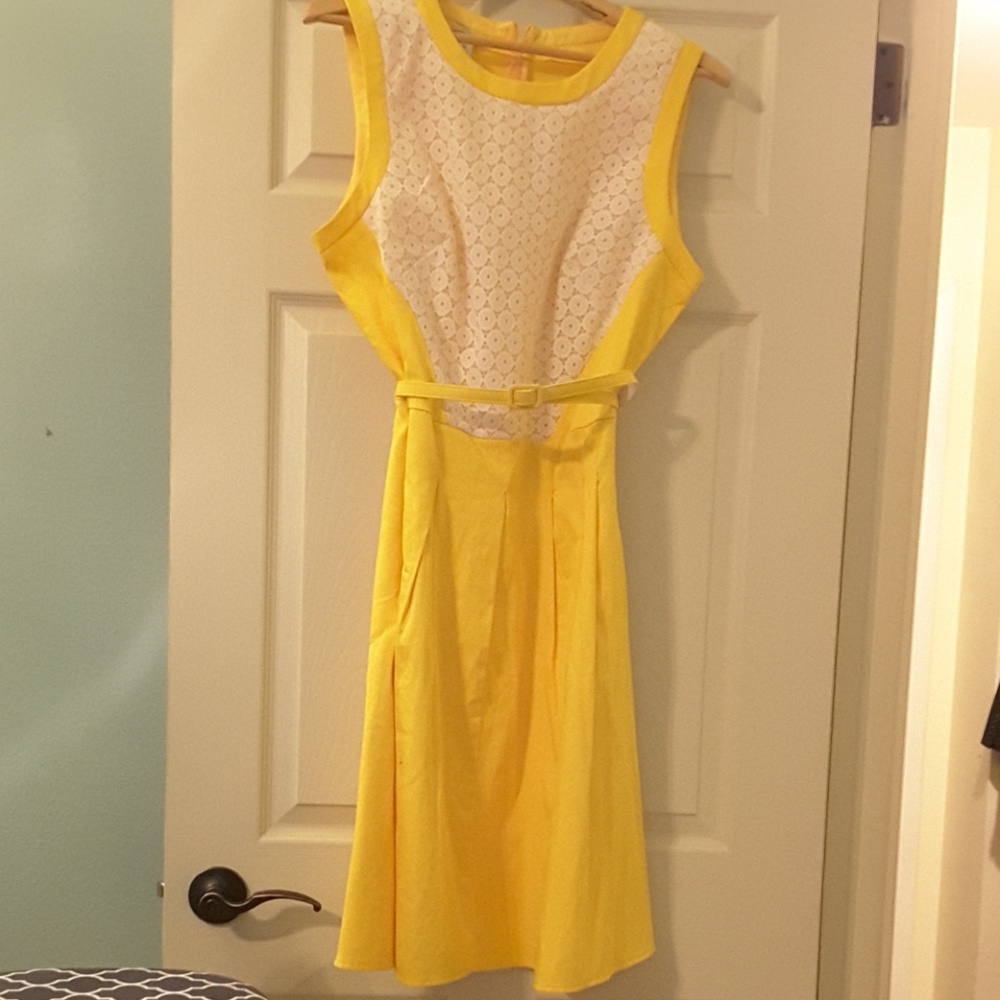Yellow sleeveless dress